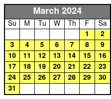 4:00pm Tour March Schedule