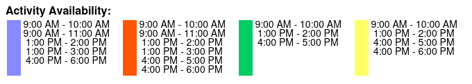 4:00pm Tour Color Key