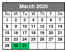 3 Hours Cruise with Swimming March Schedule