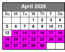 3 Hours Cruise with Swimming April Schedule