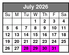 3 Hours Cruise with Swimming July Schedule