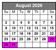 3 Hours Cruise with Swimming August Schedule