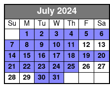Pontoon/Tritoon 4 Hour Rental July Schedule