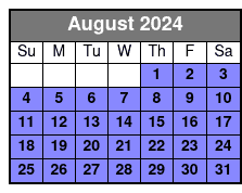 Pontoon/Tritoon 4 Hour Rental August Schedule