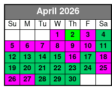 Pontoon/Tritoon 4 Hour Rental April Schedule