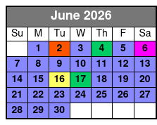 Pontoon/Tritoon 4 Hour Rental June Schedule