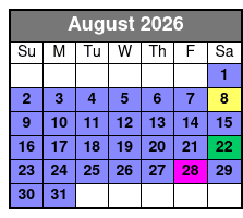 Pontoon/Tritoon 4 Hour Rental August Schedule