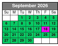 Pontoon/Tritoon 4 Hour Rental September Schedule