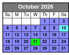 Pontoon/Tritoon 4 Hour Rental October Schedule