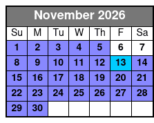 Pontoon/Tritoon 4 Hour Rental November Schedule
