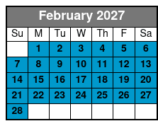 Pontoon/Tritoon 4 Hour Rental February Schedule