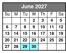 Pontoon/Tritoon 4 Hour Rental June Schedule