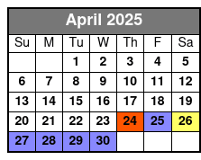 Pontoon Boat Rental 6 Hour April Schedule