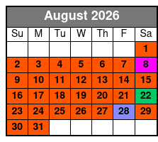 Pontoon Boat Rental 6 Hour August Schedule