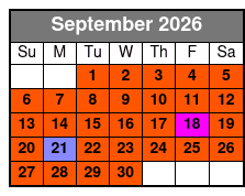 Pontoon Boat Rental 6 Hour September Schedule
