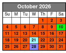 Pontoon Boat Rental 6 Hour October Schedule