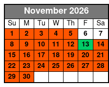 Pontoon Boat Rental 6 Hour November Schedule