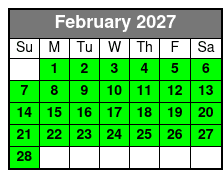 Pontoon Boat Rental 6 Hour February Schedule