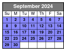 Pontoon and Tritoon Boat Rental September Schedule