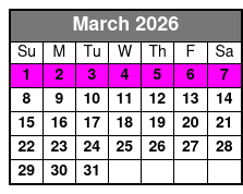 Pontoon and Tritoon Boat Rental March Schedule