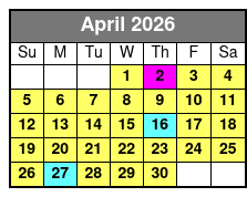 Pontoon and Tritoon Boat Rental April Schedule