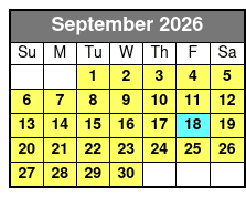 Pontoon and Tritoon Boat Rental September Schedule