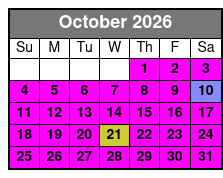 Pontoon and Tritoon Boat Rental October Schedule
