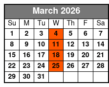 Fireworks Cruise March Schedule