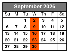 Fireworks Cruise September Schedule