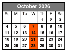 Fireworks Cruise October Schedule