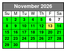 Frisky Mermaid Dolphin Tours in Pensacola Beach November Schedule