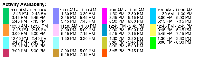 Most Popular Dolphin Tour Color Key