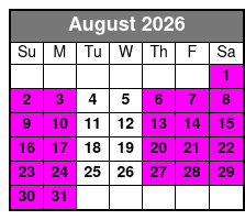 2-Hour Sunset Cruise Tour in St. Petersburg August Schedule