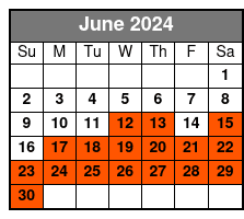 Clear Kayak (2 Seats) June Schedule