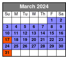 2pm Eco Tour March Schedule