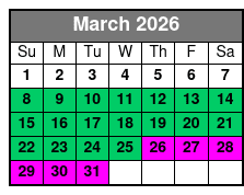 Island Sunset and Skyway Light Show in St. Petersburg March Schedule