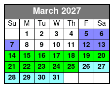 Island Sunset and Skyway Light Show in St. Petersburg March Schedule