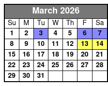 Skyway - Gulfport Location March Schedule