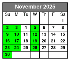 Skyway - SkyBeach Resort November Schedule