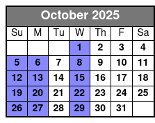 St. Pete Dolphin Watching and Shelling Adventure October Schedule