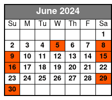 Half Day Fishing Charter June Schedule