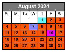 2 Hr Boat Tour August Schedule