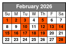 Private 4 Hr Boat Tour February Schedule