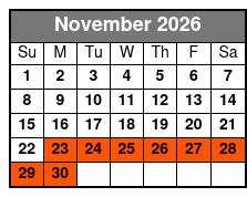 Private 4 Hr Boat Tour November Schedule