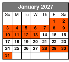 2 Hr Private Boat Tour January Schedule