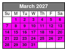 2 Hr Private Boat Tour March Schedule