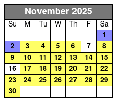 Private Sunset Luxury Sail on Tampa Bay November Schedule