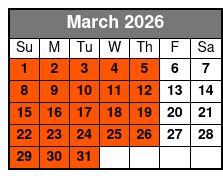Sandbar & Island Hopping with Dolphins in Madeira Beach March Schedule