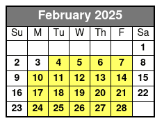 Mini-Boat Rental February Schedule
