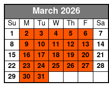 Mini-Boat Rental in Tampa Bay, FL March Schedule